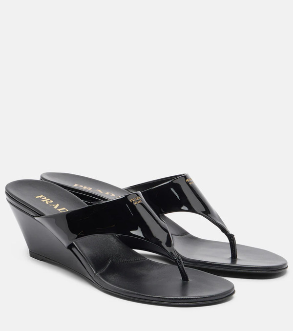  Prada Prada Patent Leather Thong Sandals 