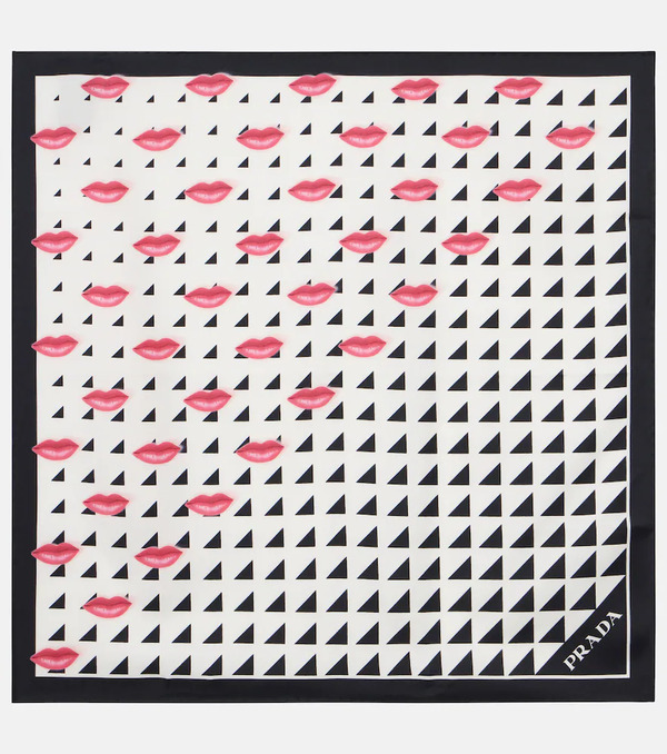  Prada Prada Printed Silk Twill Scarf 