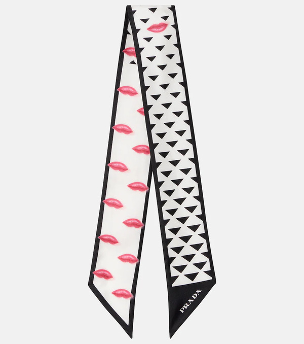  Prada Prada Printed Silk Twill Scarf 