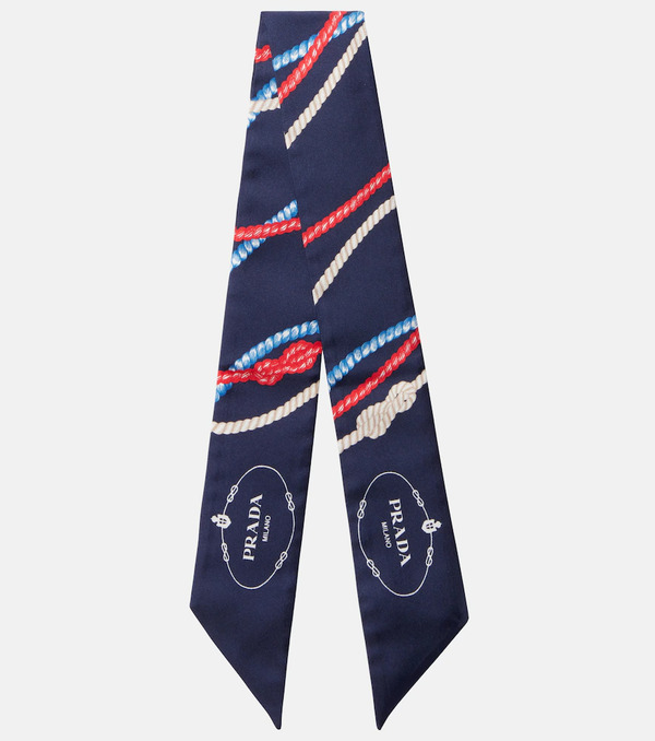  Prada Prada Printed Silk Twill Scarf 