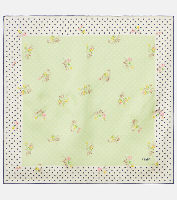  Prada Prada Printed Silk Twill Scarf 