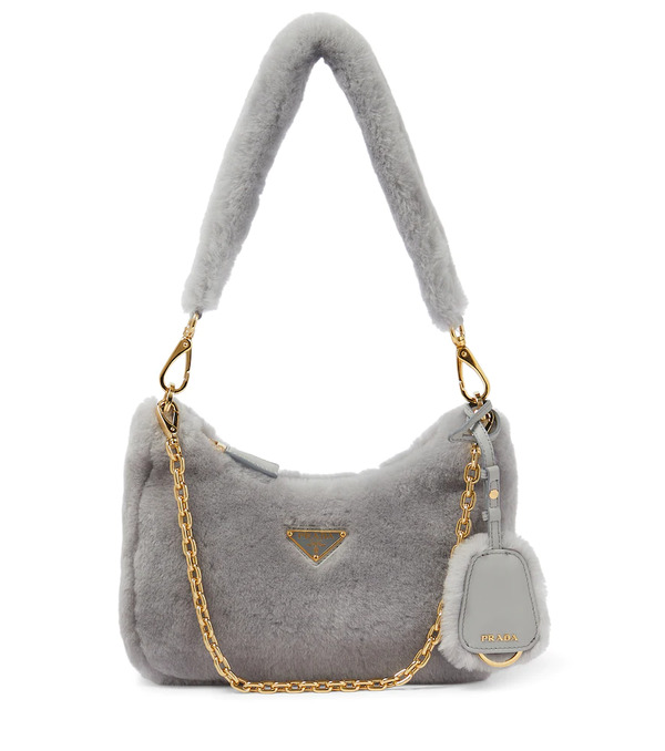 Prada Prada Re-edition 2005 Shearling Shoulder Bag 