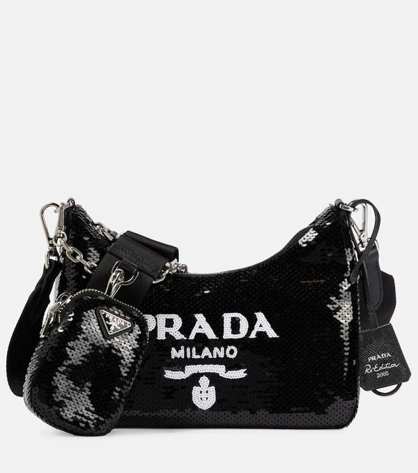  Prada Prada Prada Re-edition 2005 Small Sequined Shoulder Bag 
