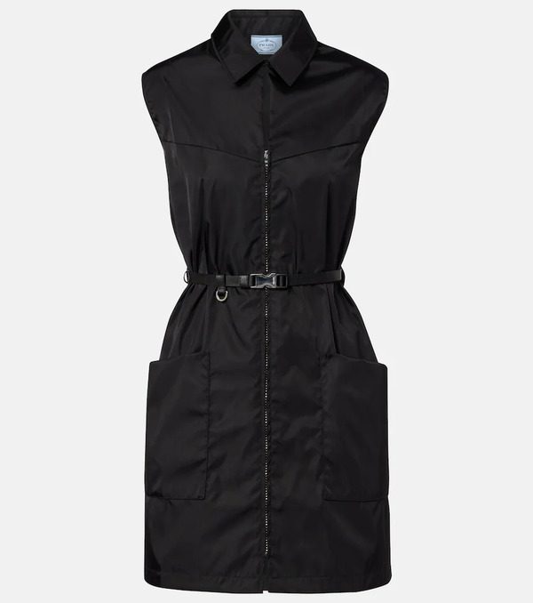  Prada Prada Re-nylon Belted Zip-up Minidress 