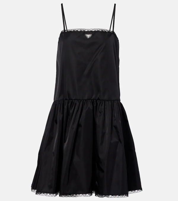  Prada Prada Re-nylon Lace-trimmed Minidress 