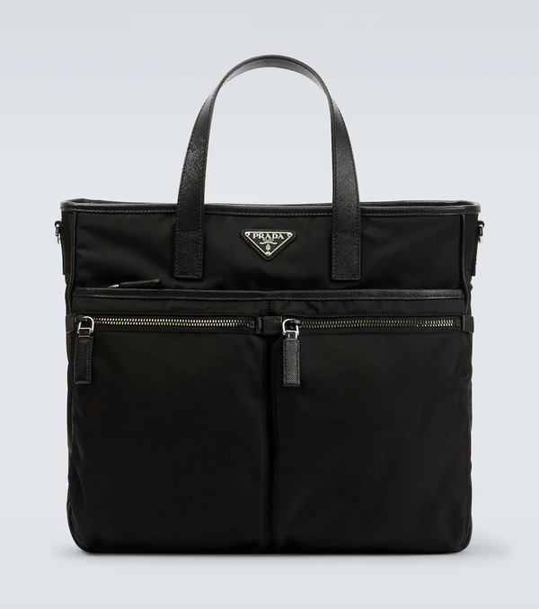  Prada Prada Re-nylon Leather-trimmed Tote Bag 