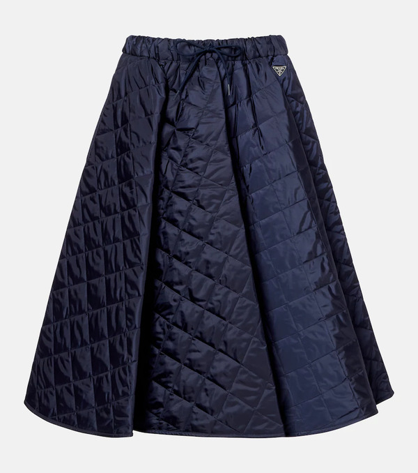  Prada Prada Re-nylon Quilted Midi Skirt 
