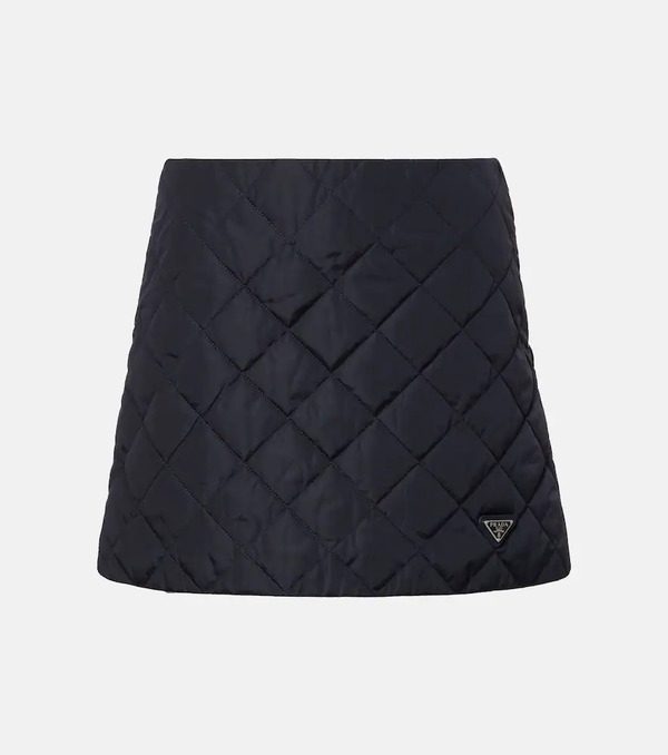  Prada Prada Re-nylon Quilted Miniskirt 