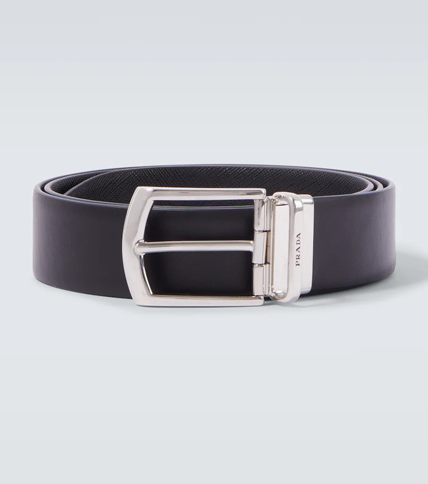  Prada Prada Reversible Saffiano And Leather Belt 