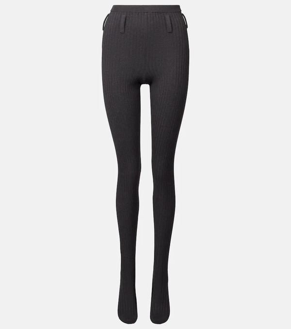  Prada Prada Ribbed-knit Cotton-blend Tights 
