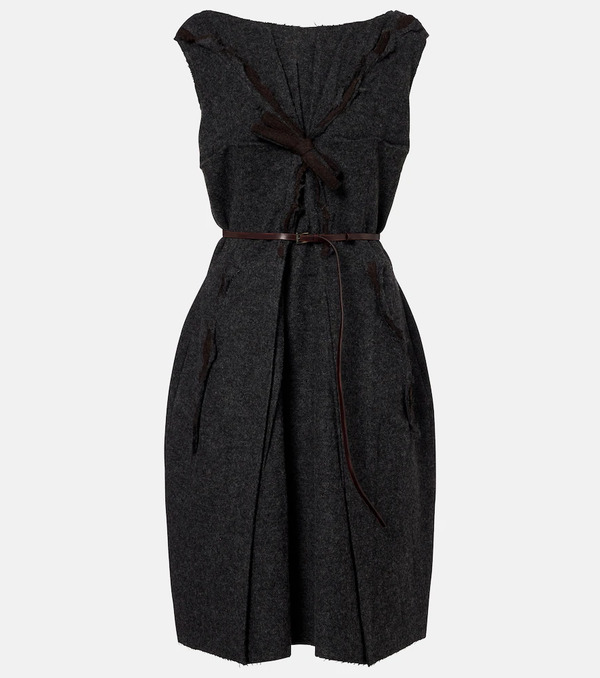  Prada Prada Ruffled Virgin Wool Minidress 