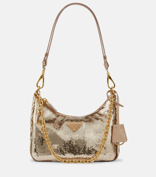  Prada Prada Sequined Re-nylon Shoulder Bag 