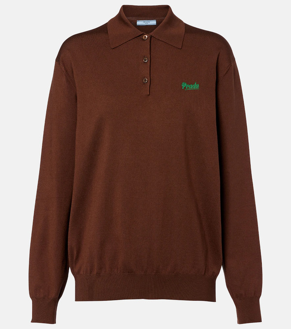  Prada Prada Silk-blend Polo Sweater 