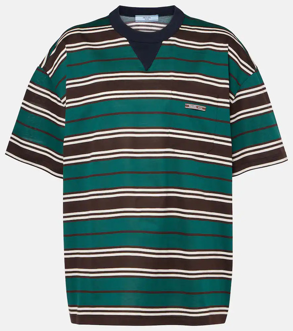  Prada Prada Striped Cotton Jersey T-shirt 