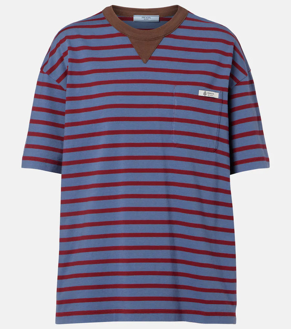  Prada Prada Striped Cotton Jersey T-shirt 