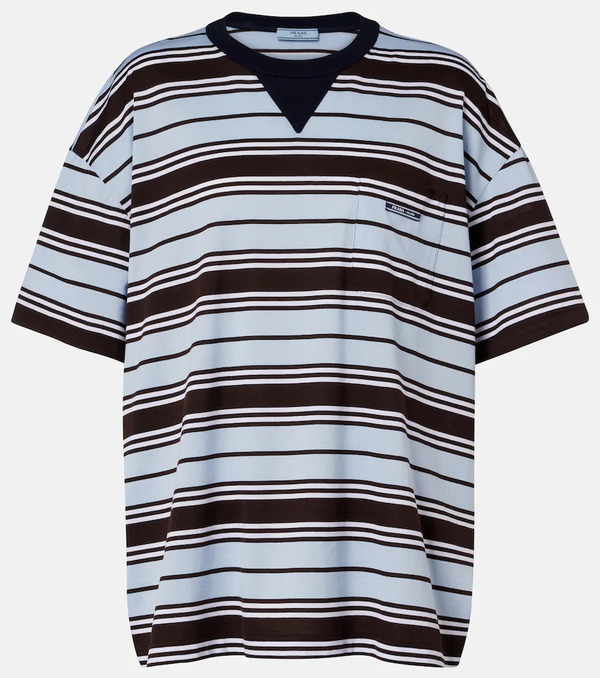  Prada Prada Striped Cotton Lisle T-shirt 