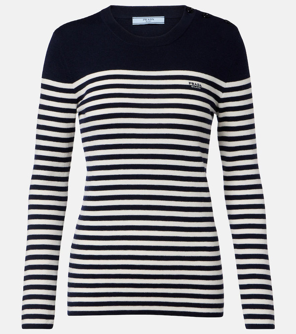  Prada Prada Striped Virgin Wool Sweater 