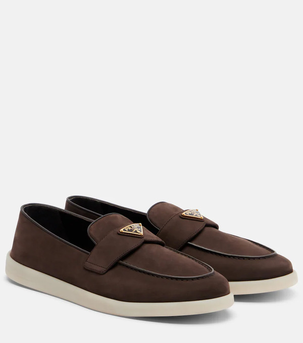 Prada Prada Suede Penny Loafers 