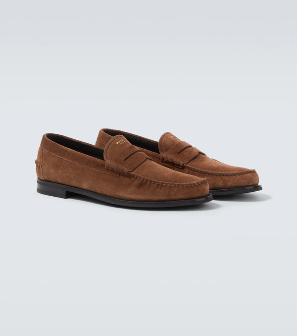  Prada Prada Suede Penny Loafers 