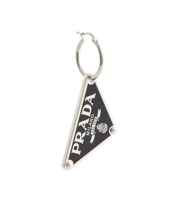  Prada Prada Symbole Logo Sterling Silver Single Earring 