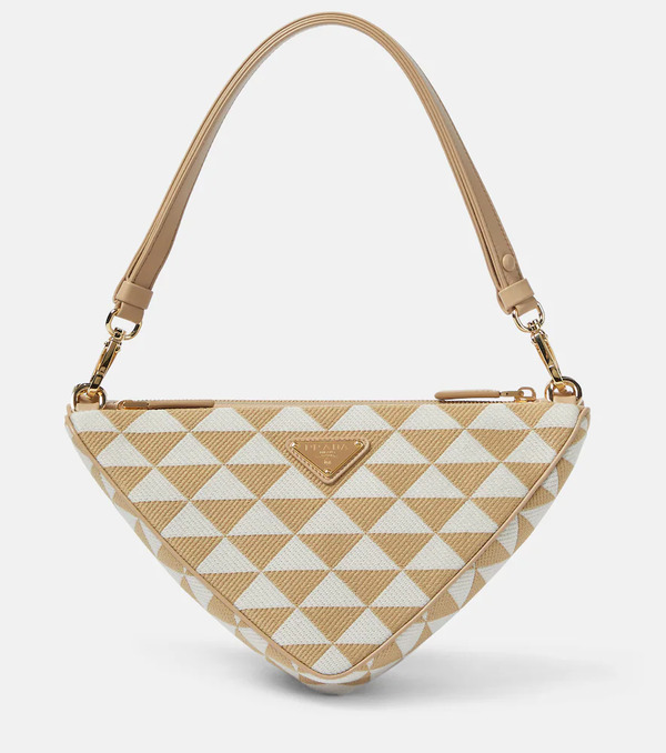  Prada Prada Symbole Mini Jacquard And Leather Shoulder Bag 