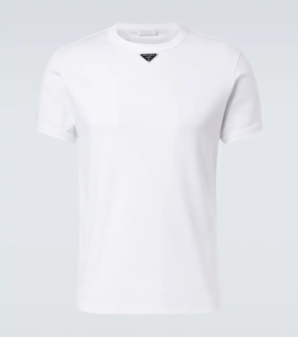  Prada Prada Triangle Cotton Jersey T-shirt 