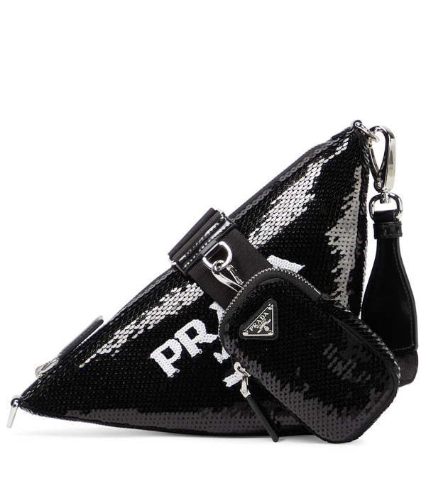  Prada Prada Triangle Sequin Shoulder Bag 