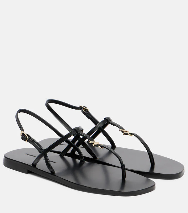  Proenza Schouler Proenza Schouler Monogram Leather Thong Sandals 