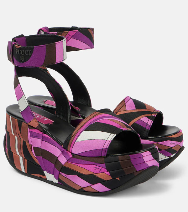  Pucci Pucci Pucciami Iride Satin Platform Sandals 