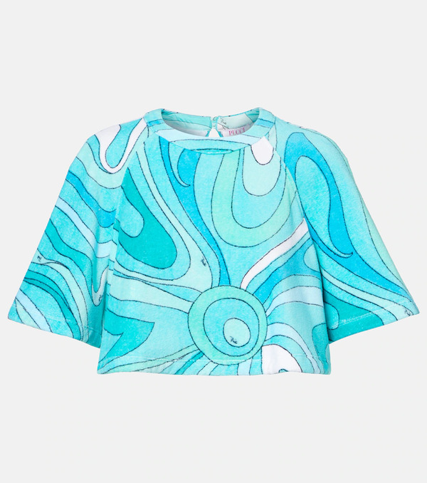  Pucci Pucci Iride Cotton Terry Crop Top 