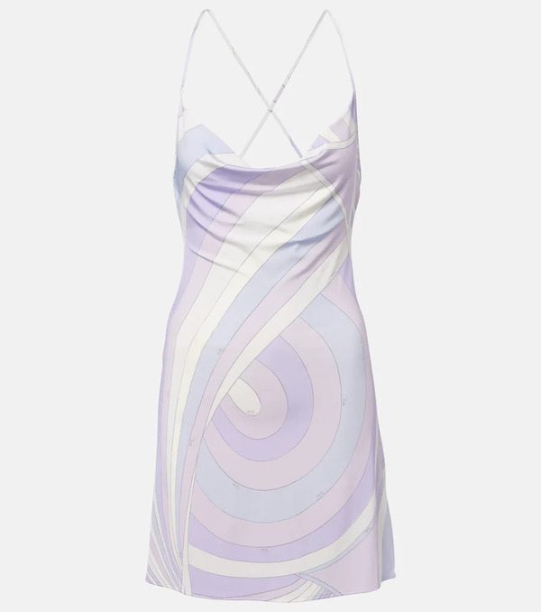  Pucci Pucci Iride Satin Jersey Minidress 