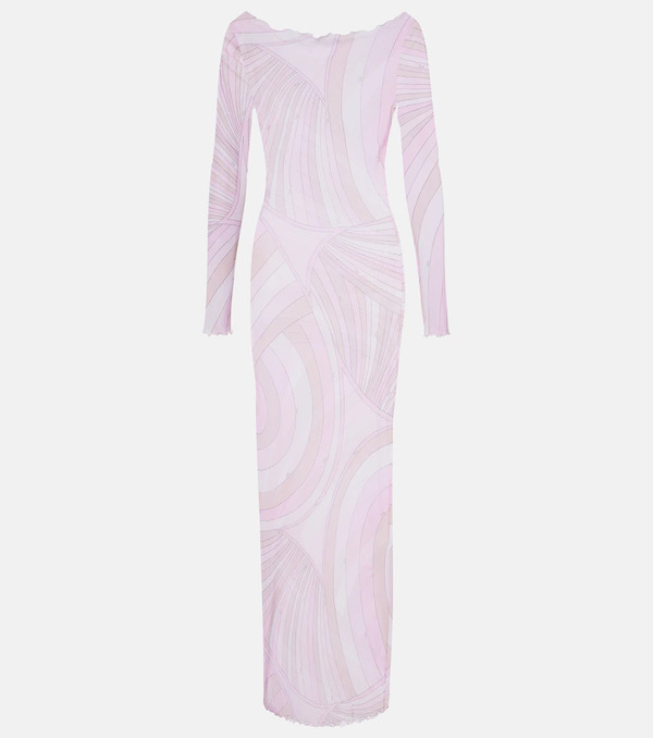  Pucci Pucci Iride Sheer Tulle Maxi Dress 