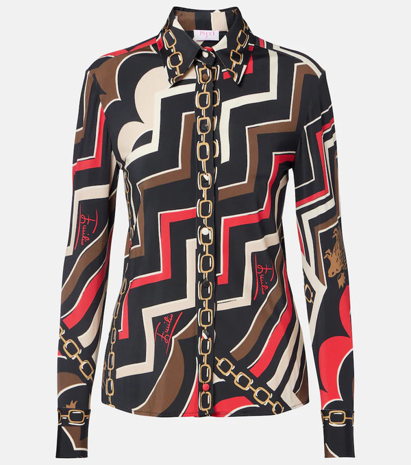  Pucci Pucci Istrice Satin Jersey Shirt 