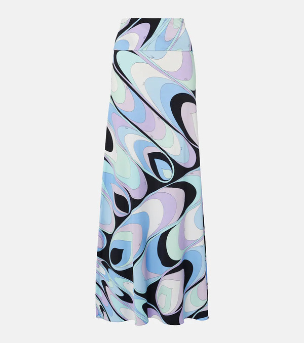  Pucci Pucci Jersey Satin Maxi Skirt 