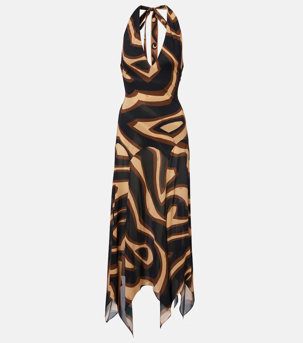  Pucci Pucci Labirinto Muslin Jersey Midi Dress 