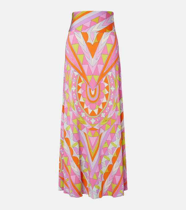  Pucci Pucci Manuba Jersey Satin Maxi Skirt 