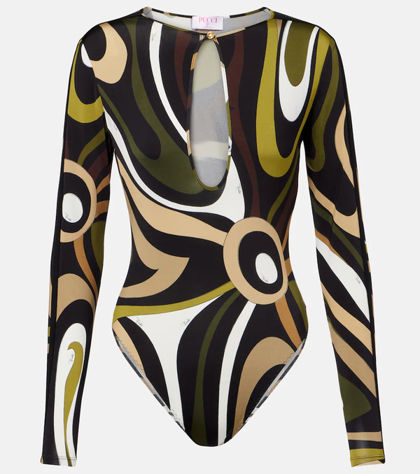  Pucci Pucci Marmo Printed Satin Bodysuit 
