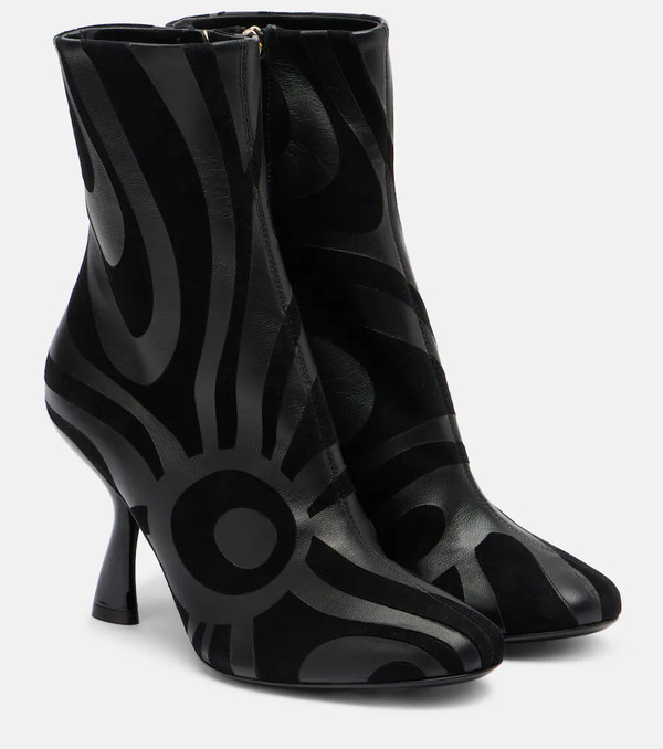  Pucci Pucci Marmo Suede And Leather Ankle Boots 