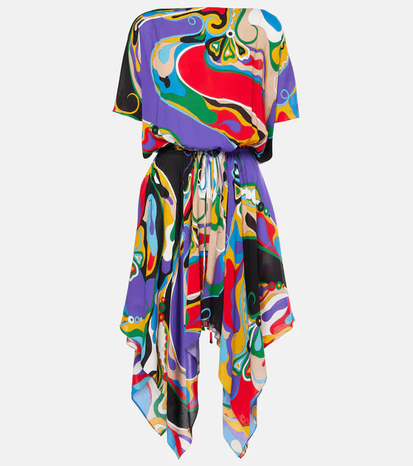  Pucci Pucci Orchidee Asymmetric Minidress 