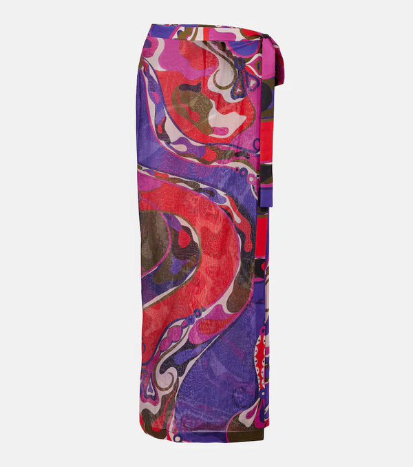  Pucci Pucci Orchidee Cotton Wrap Skirt 