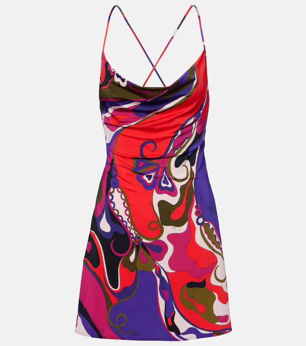  Pucci Pucci Orchidee Satin Jersey Minidress 