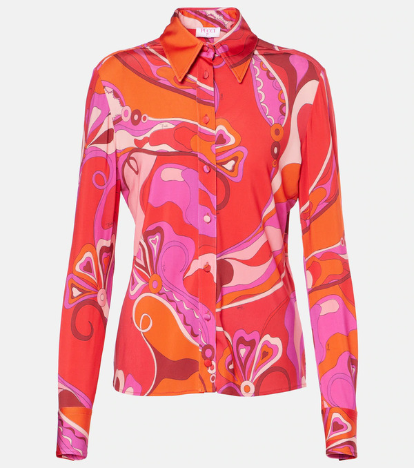  Pucci Pucci Orchidee Satin Jersey Shirt 
