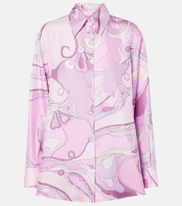  Pucci Pucci Orchidee Silk Twill Shirt 