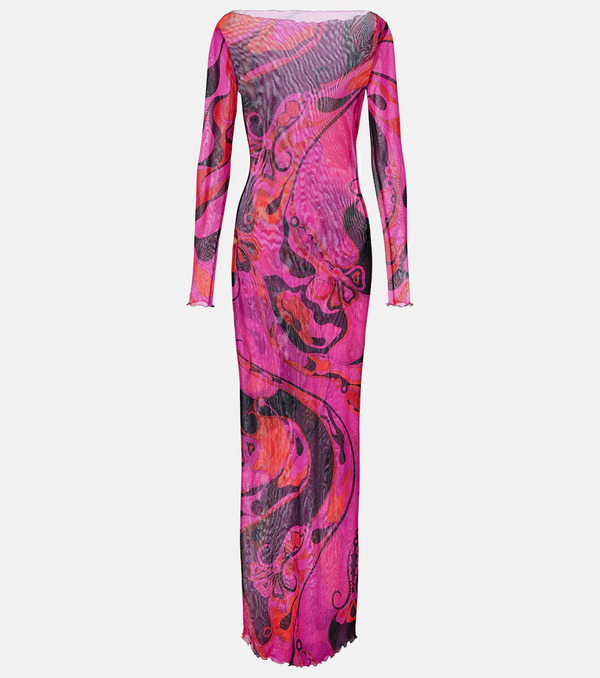  Pucci Pucci Orchidee Tulle Maxi Dress 