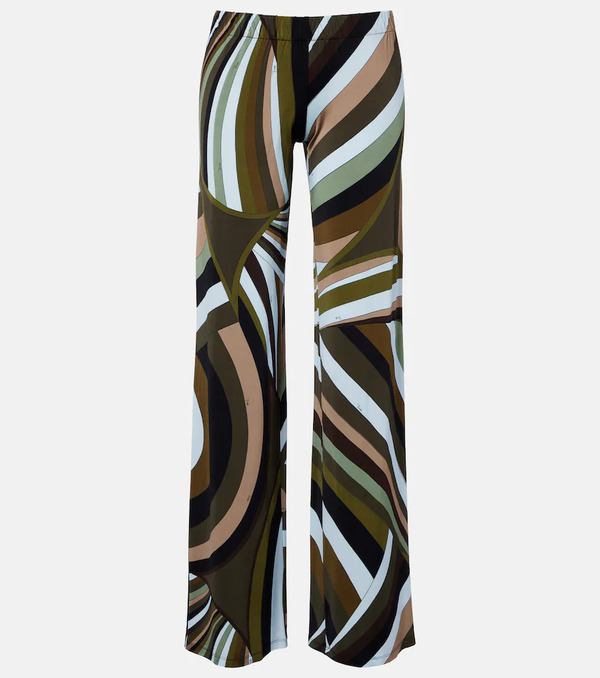  Pucci Pucci Printed Satin Jersey Wide-leg Pants 