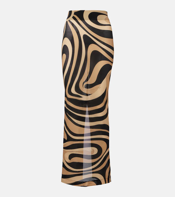  Pucci Pucci Printed Semi-sheer Maxi Skirt 