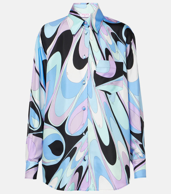  Pucci Pucci Printed Silk Twill Pajama Shirt 