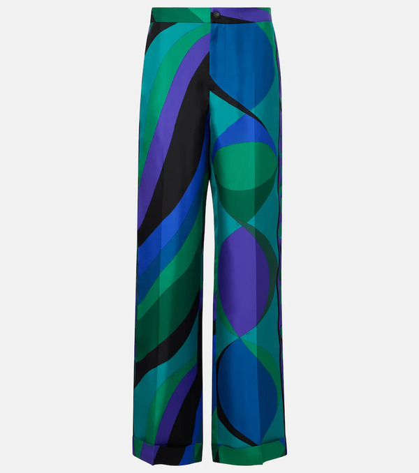  Pucci Pucci Printed Silk Wide-leg Pants 