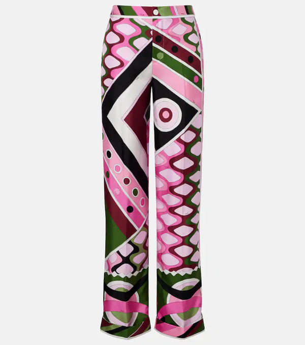  Pucci Pucci Vivara High-rise Silk Wide-leg Pants 