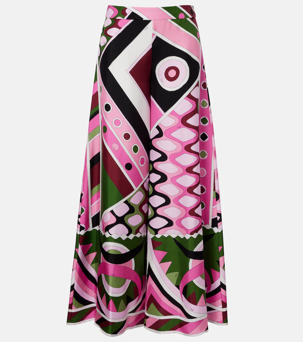  Pucci Pucci Vivara Silk Satin Wide-leg Pants 